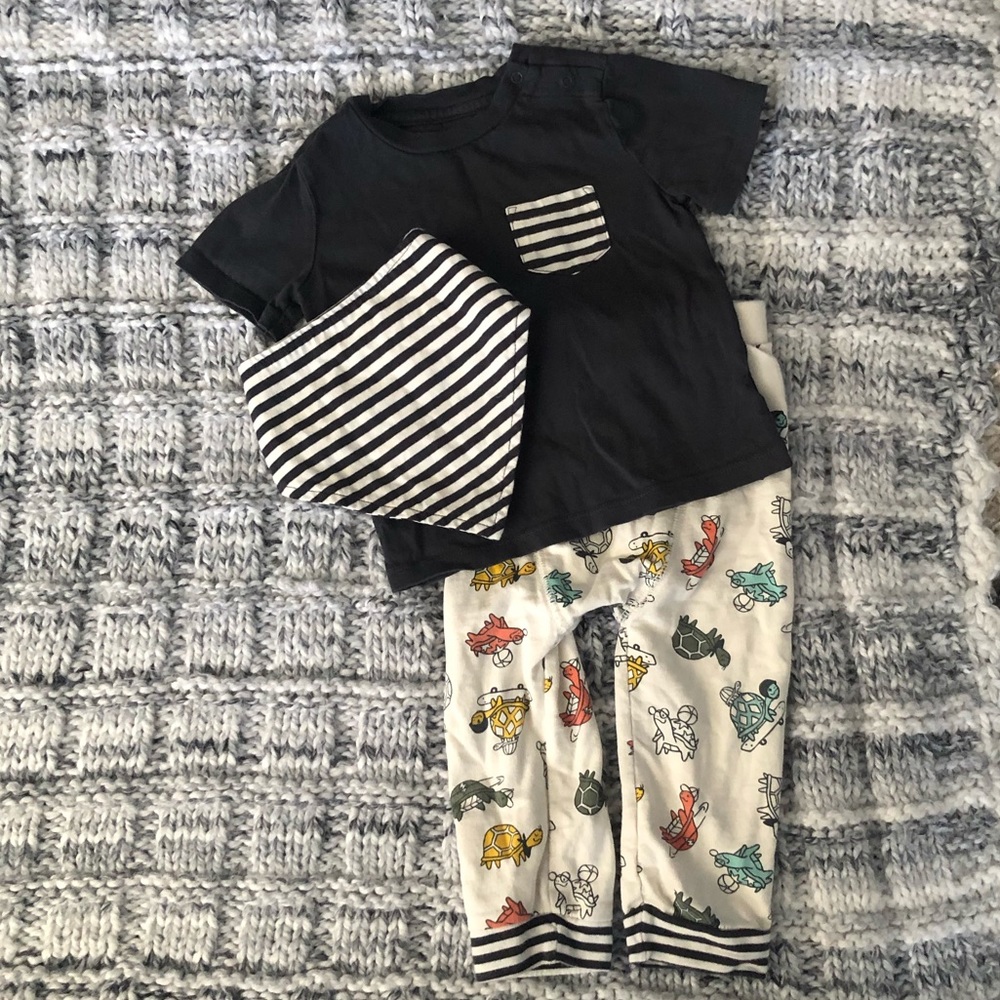 Cat & Jack outfit and bib set